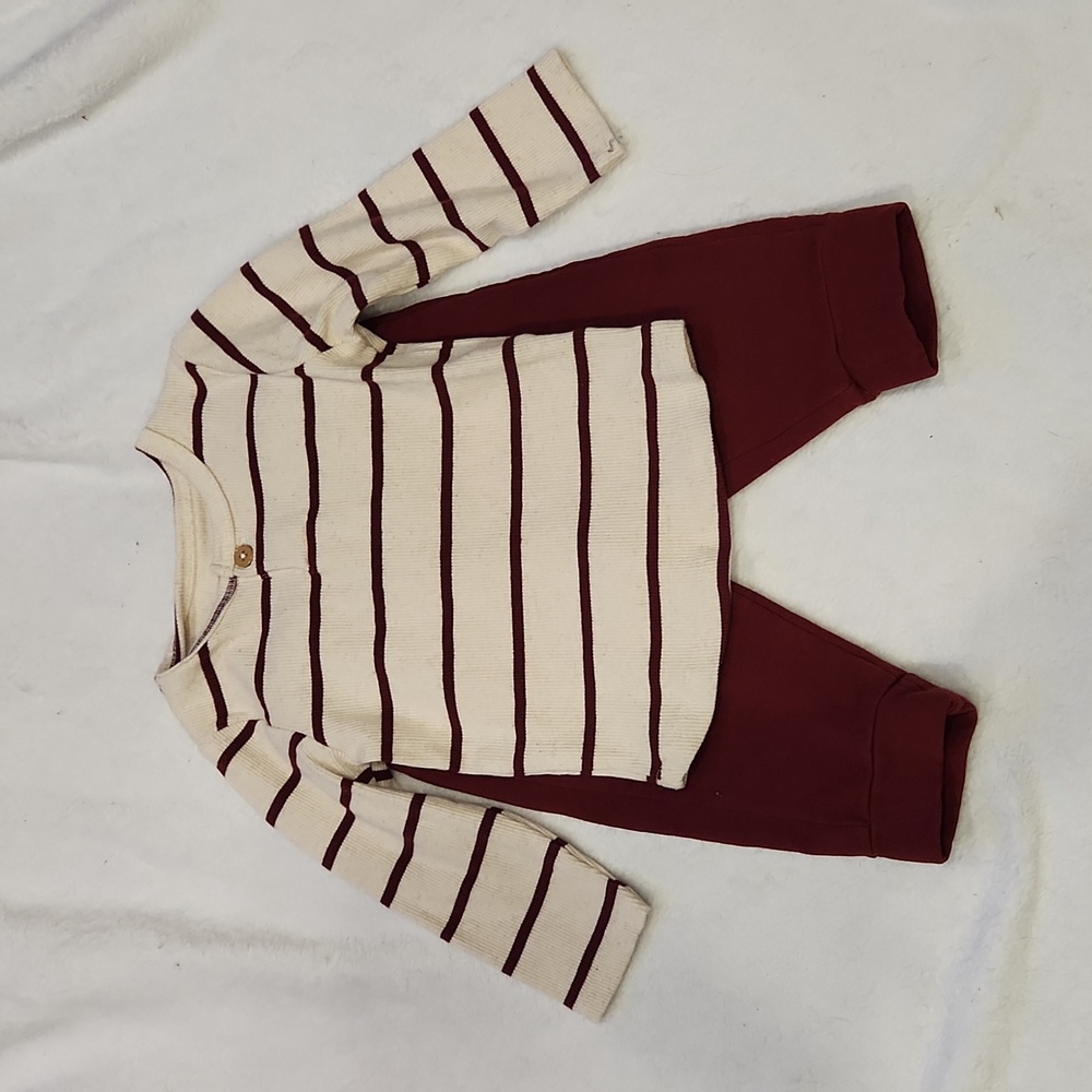 Ever & Ever Long Sleeve, sweatpants burgundy set, 9 month